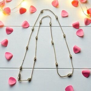 Oval Beaded 14k Gold Electroplated 22 inch Necklace